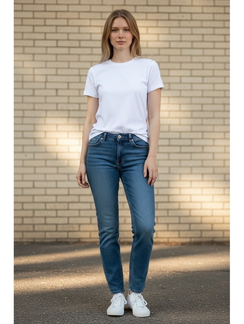 Womens Silver Suki Slim Jeans, Sz W33,L33, Med Wash, Premier Denim, Tall